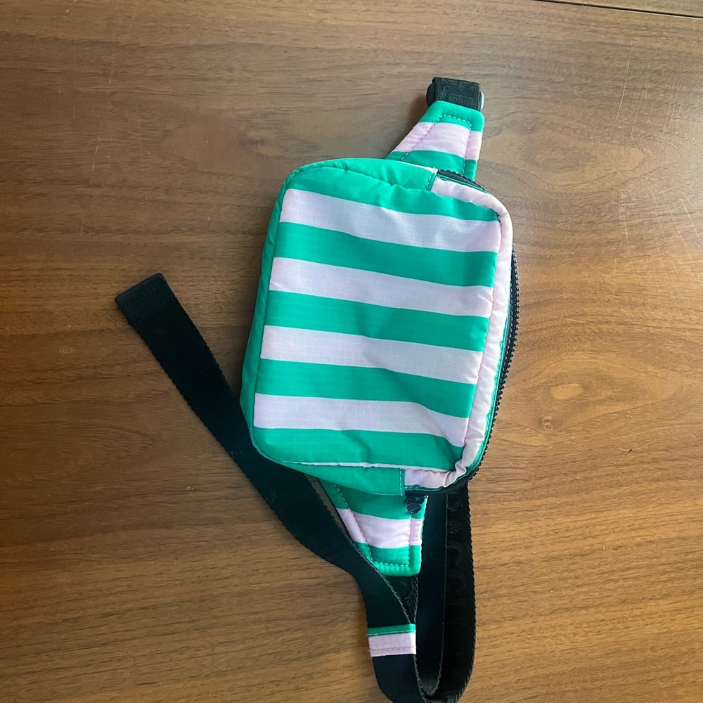 BAGGU Pink and Green Striped Crossbody Fanny pack puffy - Picture 6 of 6